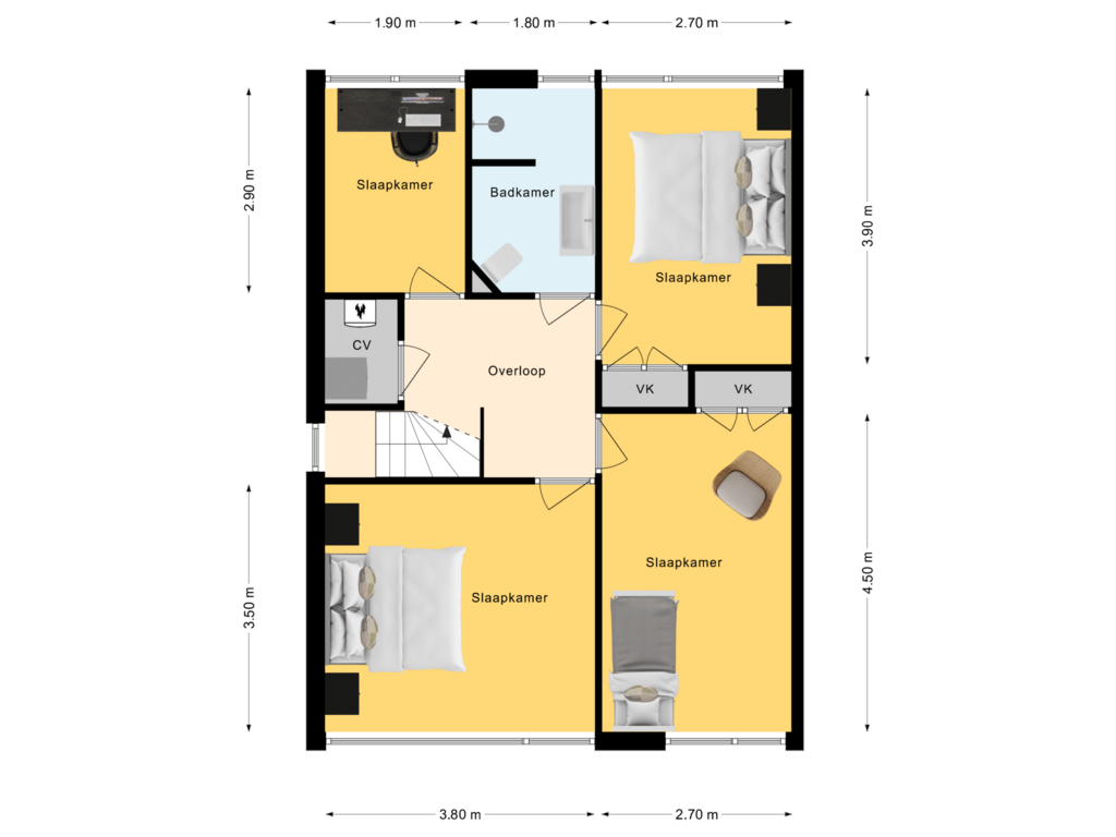 Bekijk plattegrond van 1e Verdieping van Martenastate 2