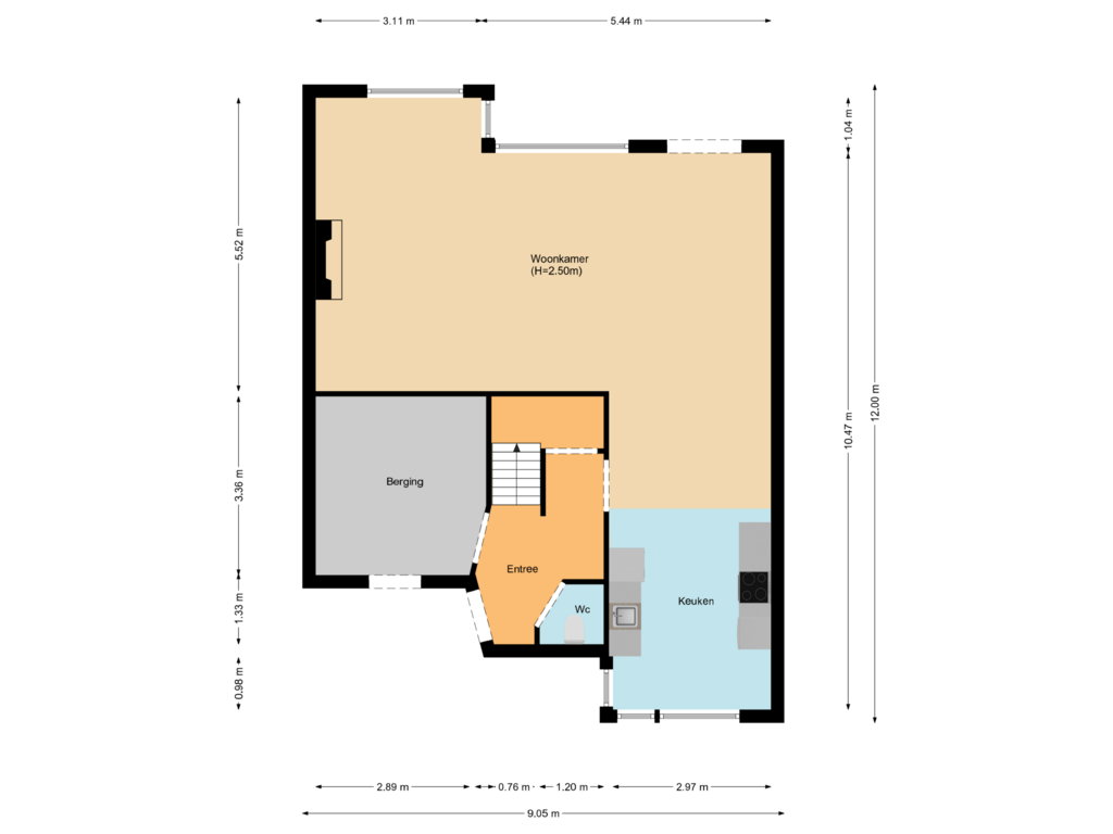 View floorplan of Begane grond of Kosterij 8