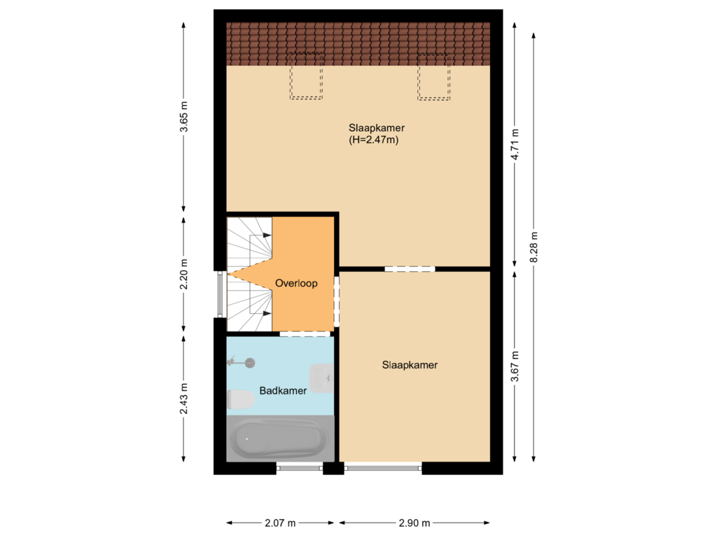 View floorplan of Eerste verdieping of Kosterij 8