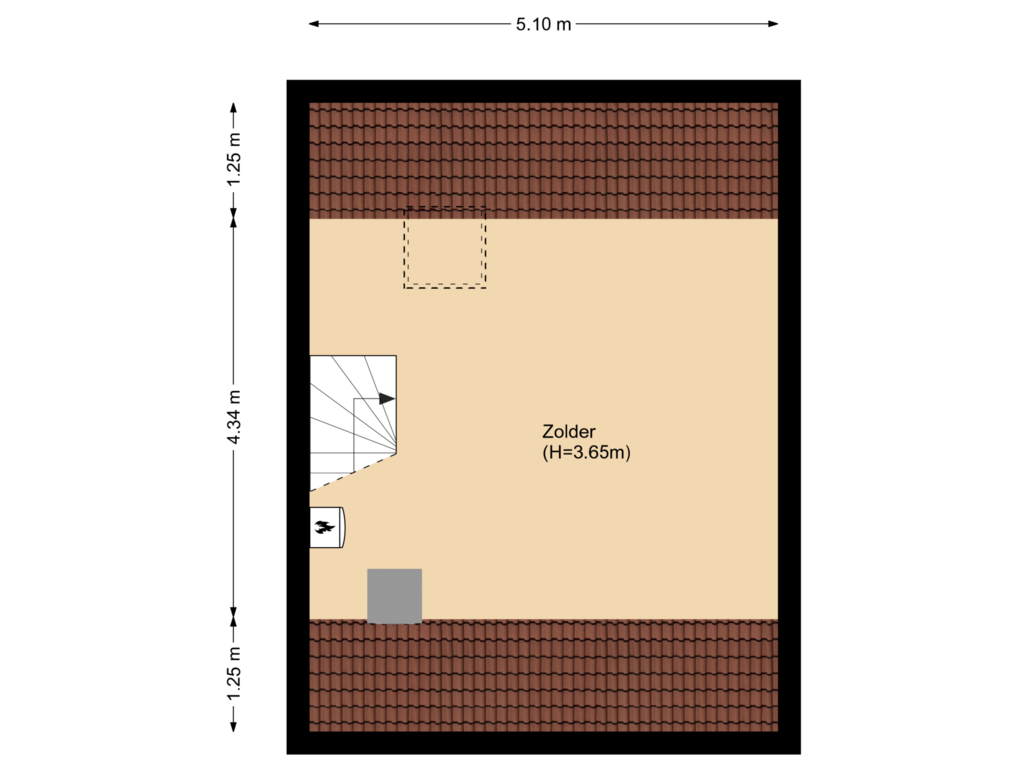 View floorplan of Tweede verdieping of Kosterij 8