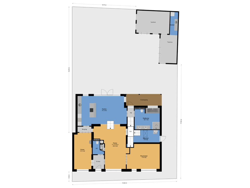 Bekijk plattegrond van Begane Grond Met Kavel van Oudebildtdijk 406