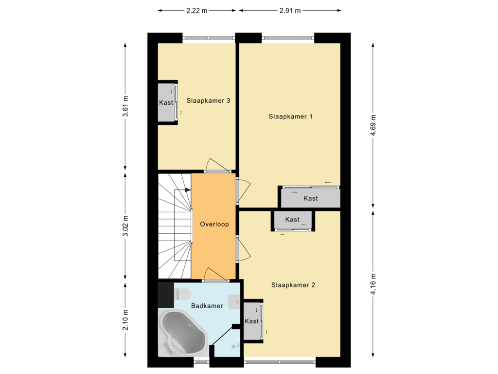 Bekijk plattegrond van Eerste verdieping van G.H. Roeterdinkstraat 3