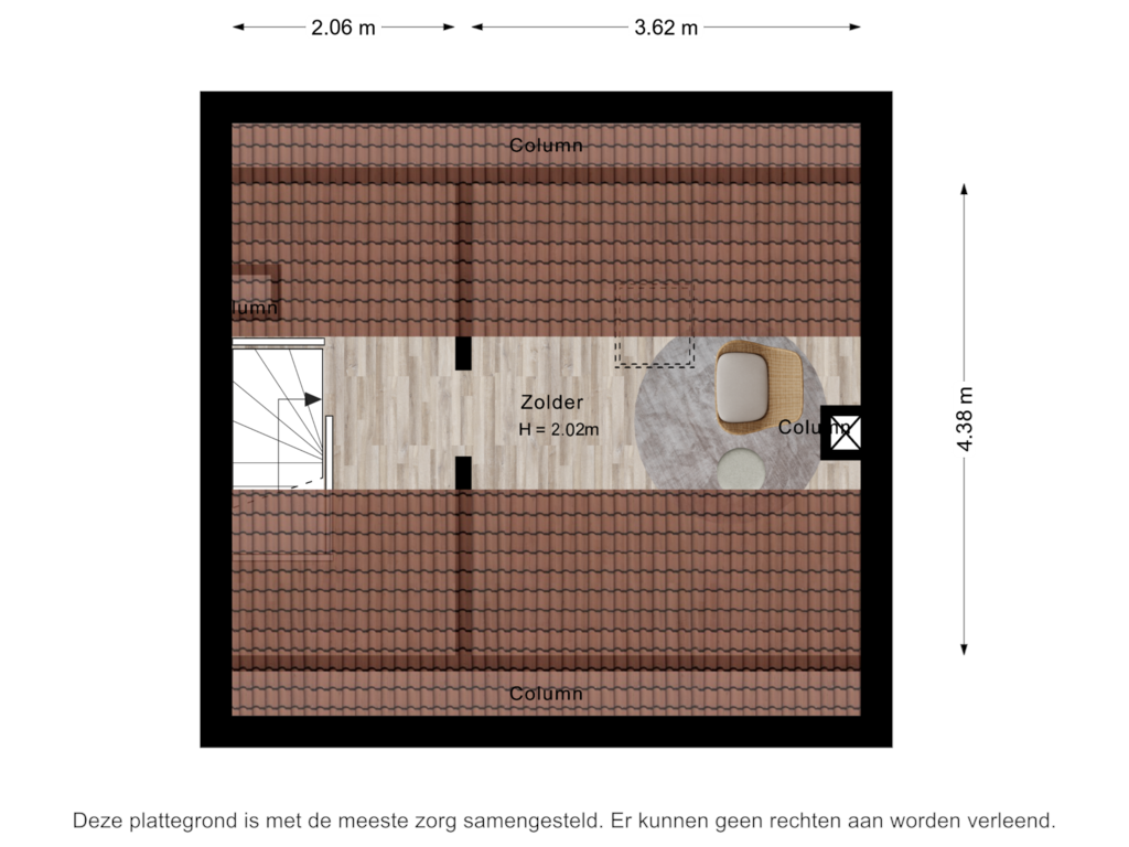 View floorplan of Zolder of Schrouwenberg 4