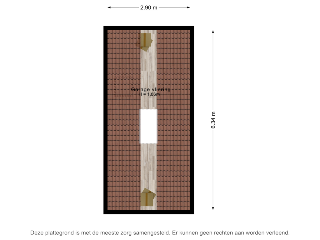 View floorplan of Garage vliering of Schrouwenberg 4