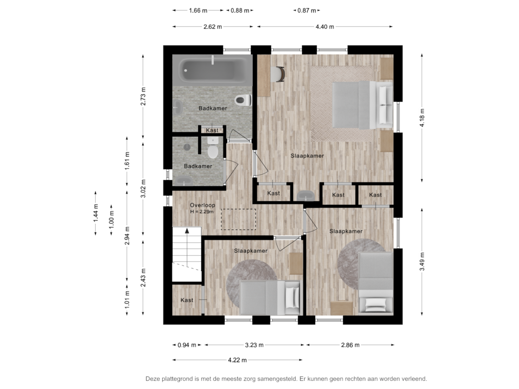 View floorplan of Eerste verdieping of Koninginnelaan 14