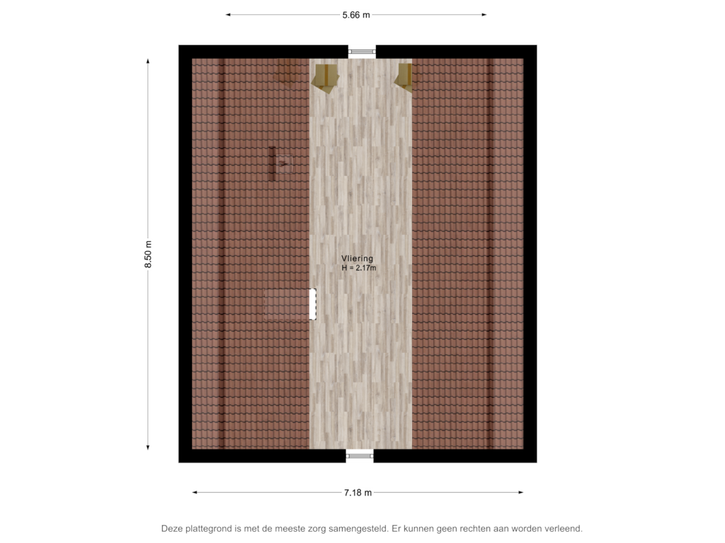 View floorplan of Vliering of Koninginnelaan 14