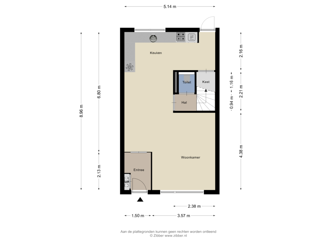 Bekijk plattegrond van Begane grond van Muntstraat 84