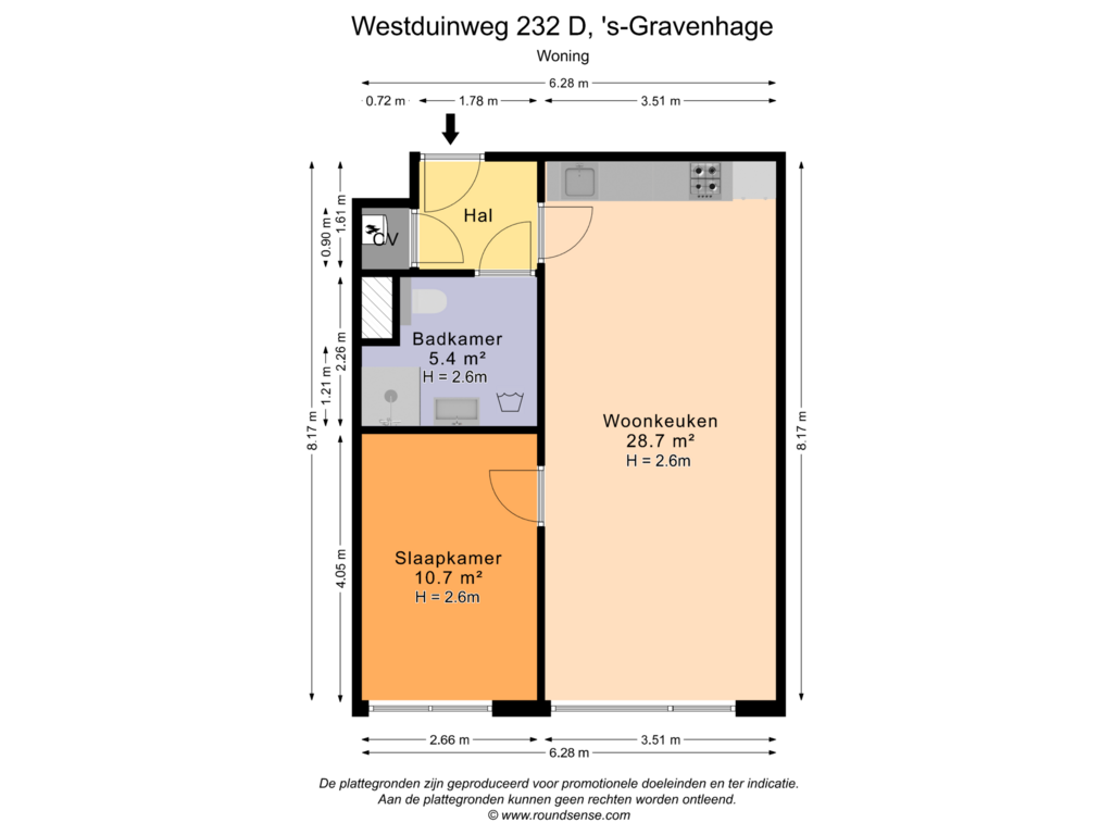 View floorplan of Woning of Westduinweg 232-D