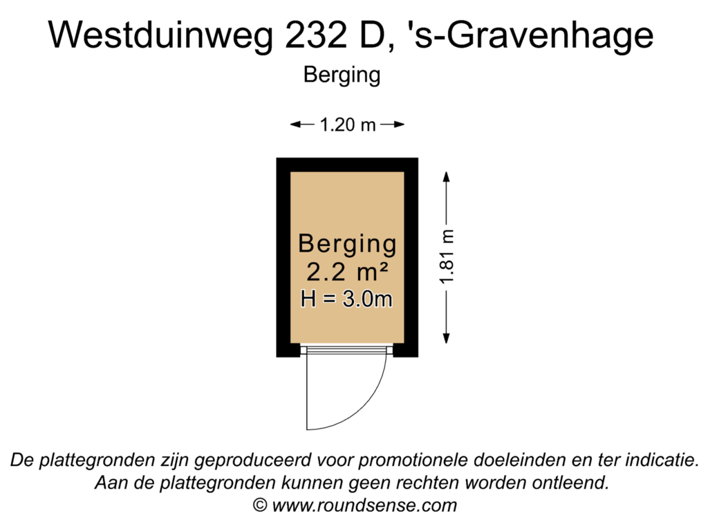 View floorplan of Berging of Westduinweg 232-D