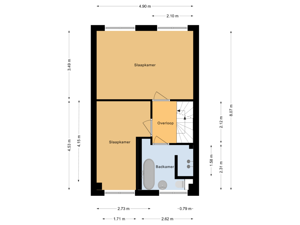 Bekijk plattegrond van Eerste verdieping van Hoogtij 58