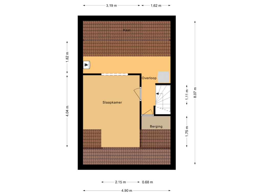 Bekijk plattegrond van Tweede verdieping van Hoogtij 58