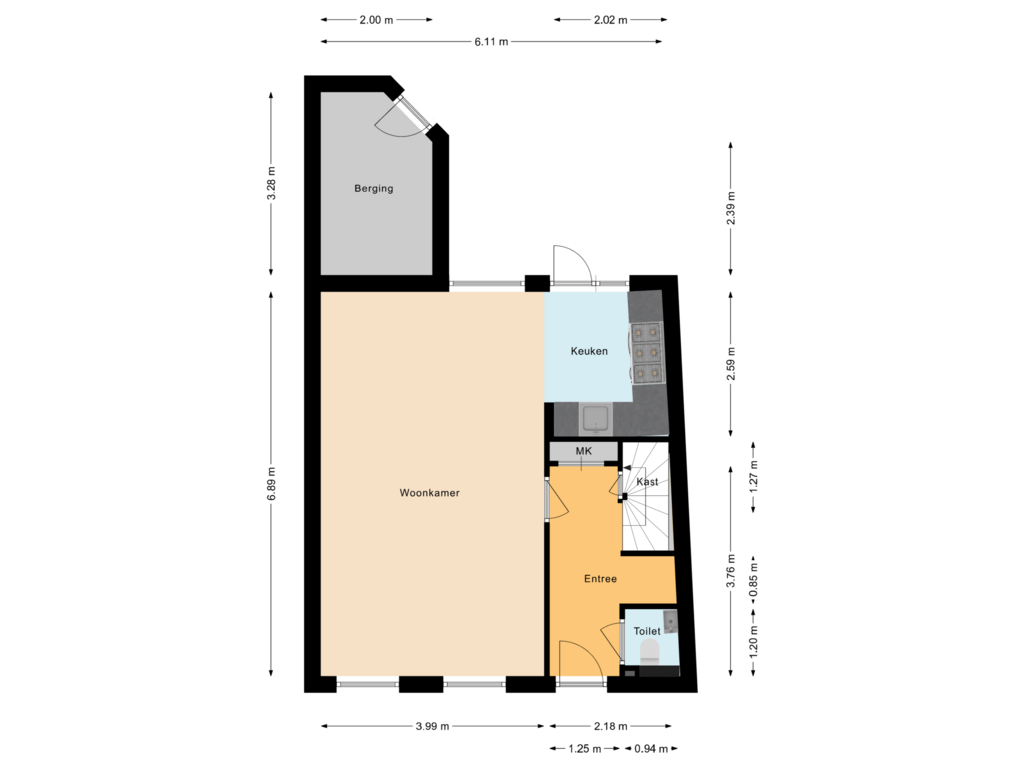 Bekijk plattegrond van Begane grond van Hoogstraat 29