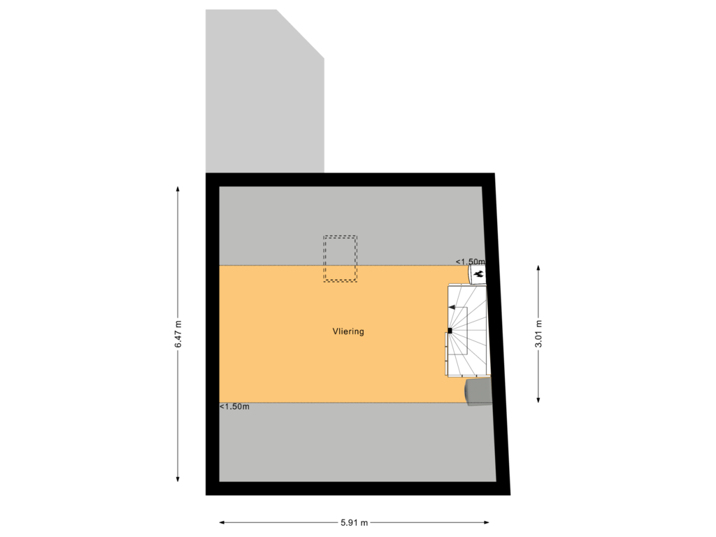 Bekijk plattegrond van Tweede verdieping van Hoogstraat 29