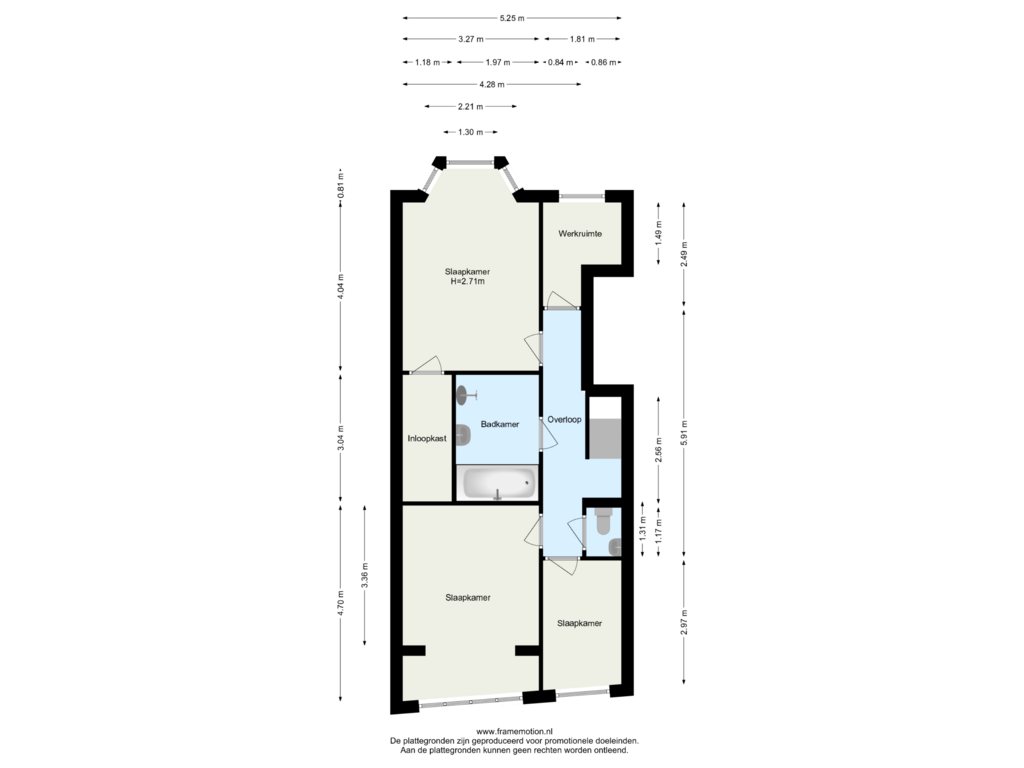 View floorplan of Verdieping 1 of Wouwerlaan 15-B