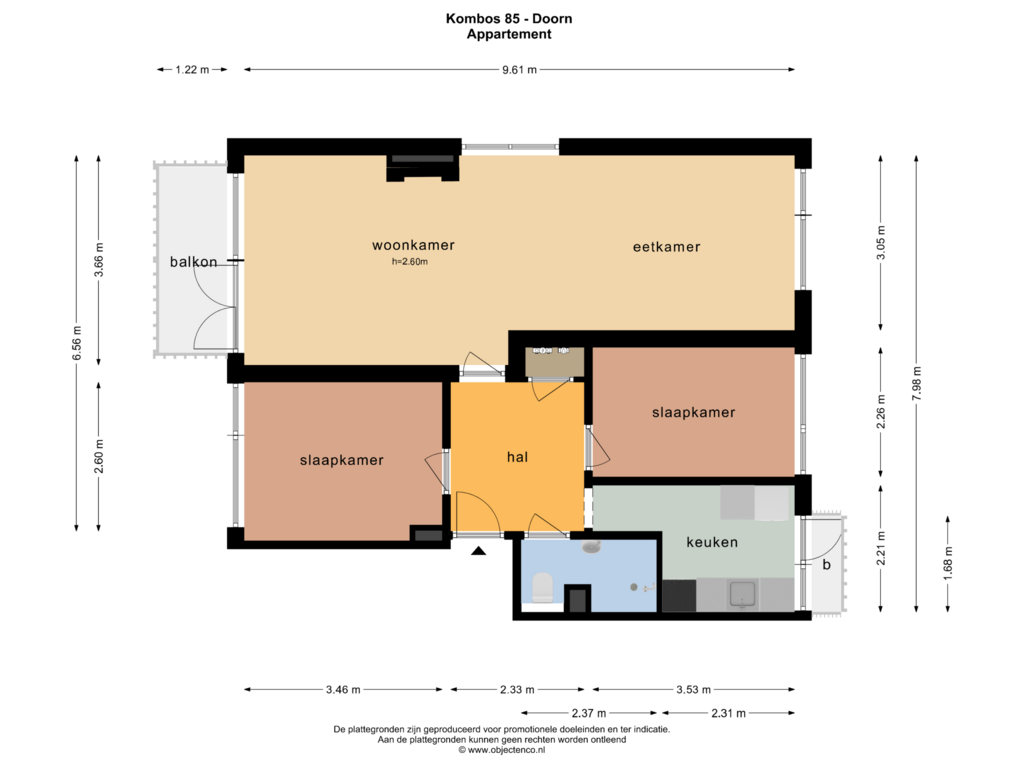 Bekijk plattegrond van Appartement van Kombos 85