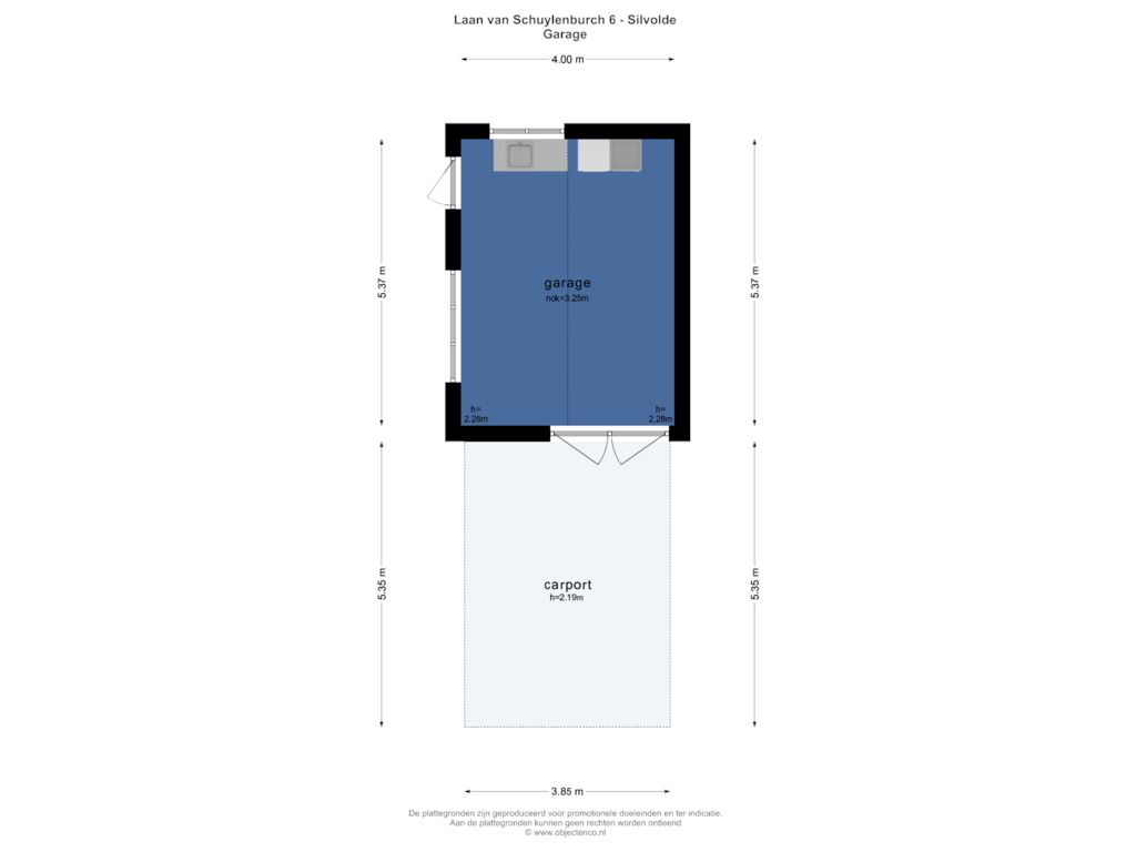 Bekijk plattegrond van GARAGE van Laan van Schuylenburch 6