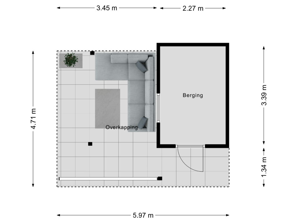 Bekijk plattegrond van Berging van Vicarieweg 68