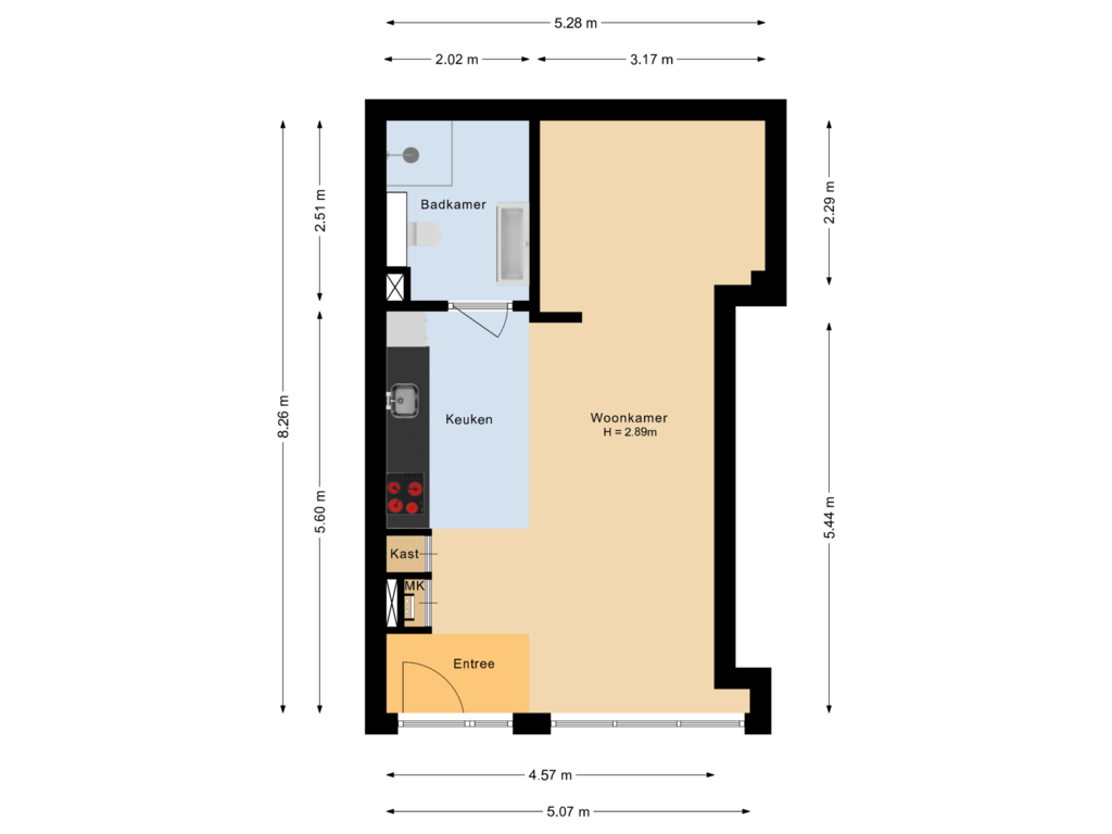 Bekijk plattegrond van Appartement van Stadhuisstraat 68-B