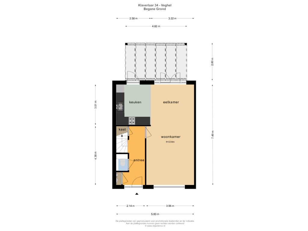 Bekijk plattegrond van BEGANE GROND van Klaverlaar 34