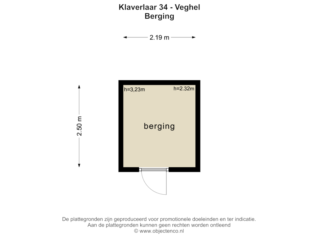 Bekijk plattegrond van BERGING van Klaverlaar 34