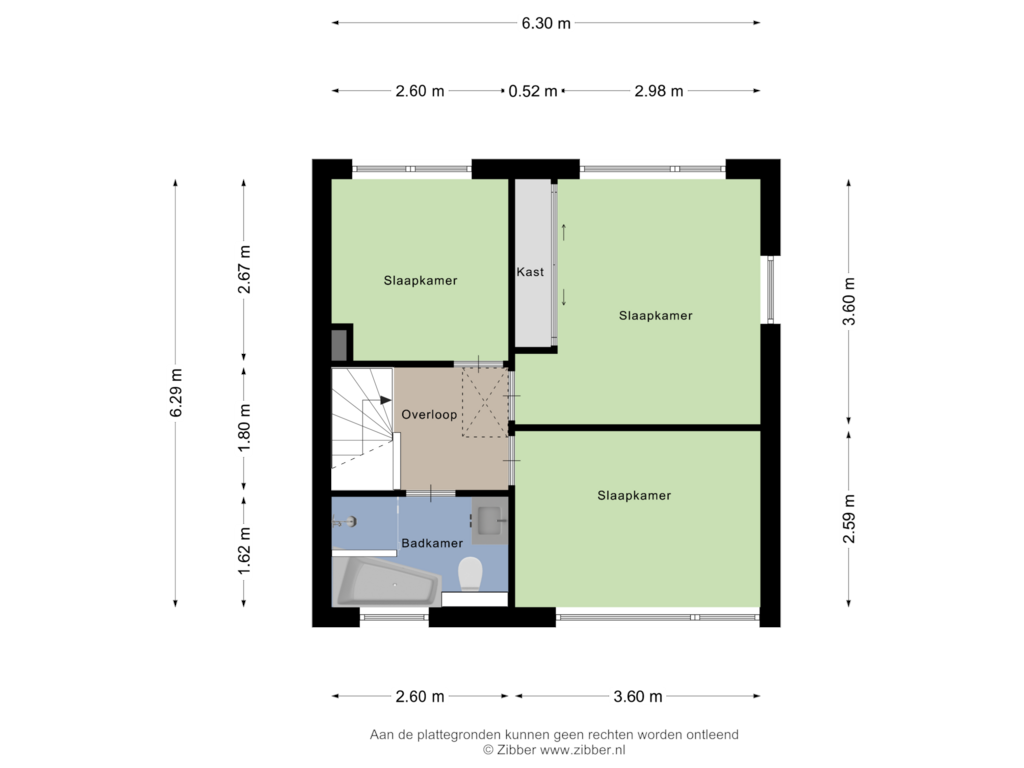 View floorplan of Eerste verdieping of Willibrordusweg 66