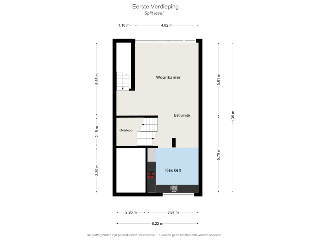 Bekijk plattegrond van floor 1 van Bergenboulevard 66