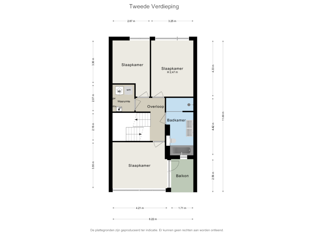 Bekijk plattegrond van floor 2 van Bergenboulevard 66