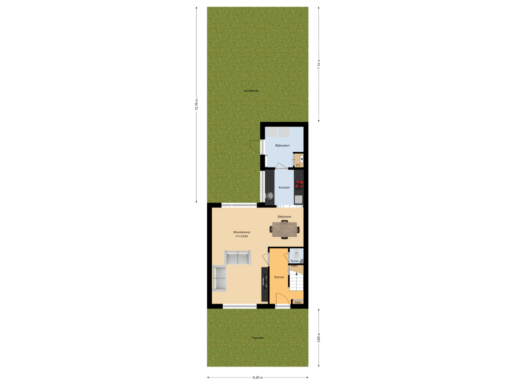 Bekijk plattegrond van Situatie van Burg Vogelaarstraat 21