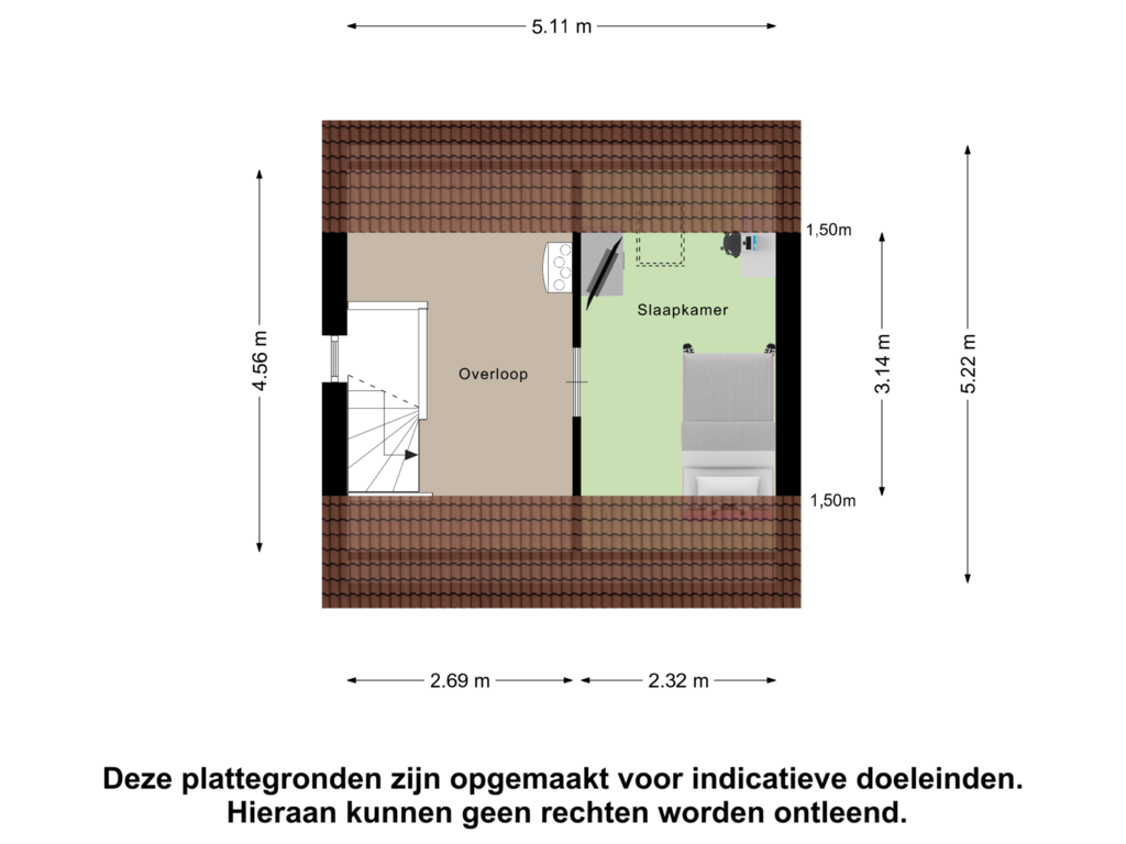 View floorplan of Tweede verieping of Tarweveld 7