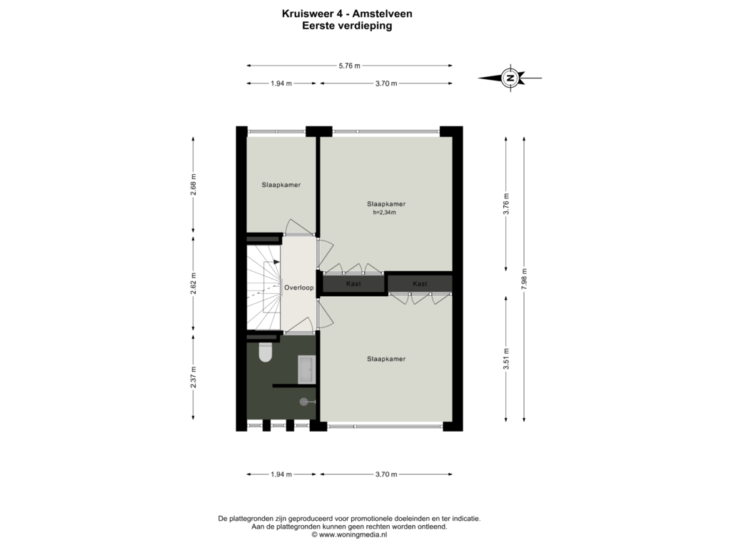 Bekijk plattegrond van Eerste verdieping van Kruisweer 4