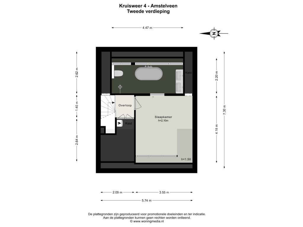 Bekijk plattegrond van Tweede verdieping van Kruisweer 4