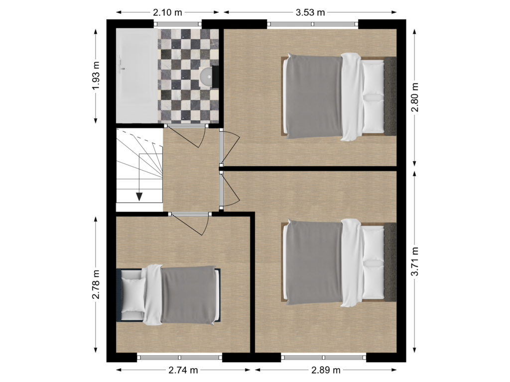 Bekijk plattegrond van 1ste etage van Wilhelminalaan 20