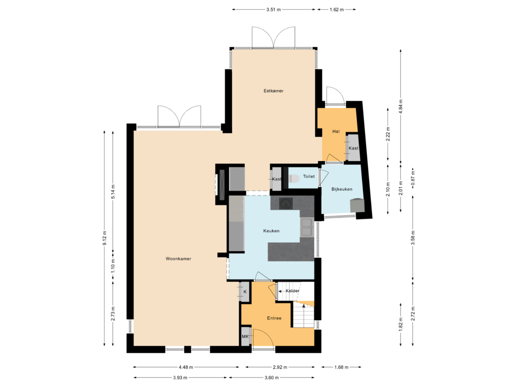 View floorplan of Begane Grond of Grootschoterweg 68