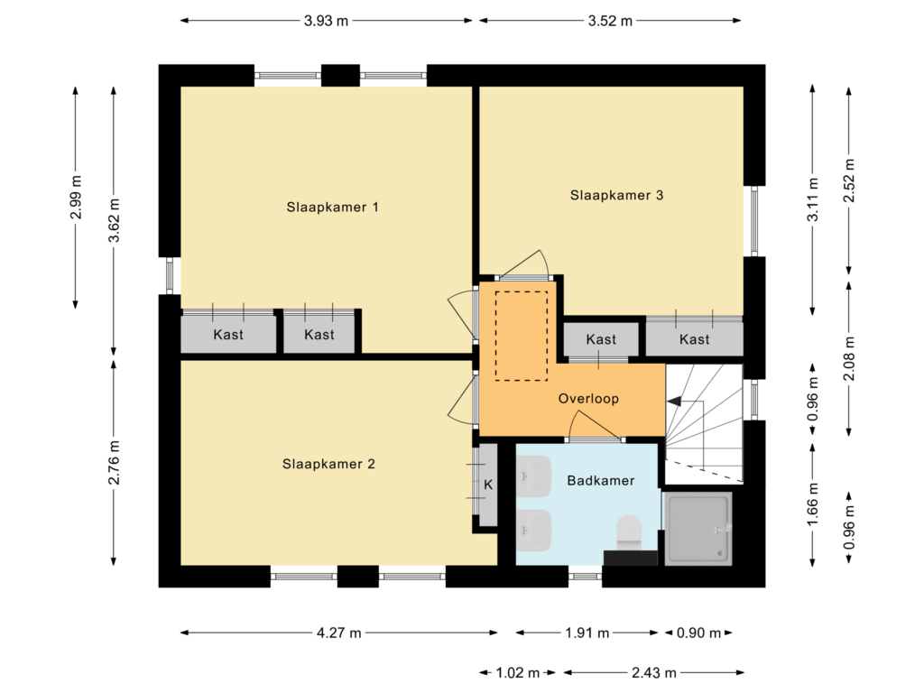 View floorplan of Eerste Verdieping of Grootschoterweg 68