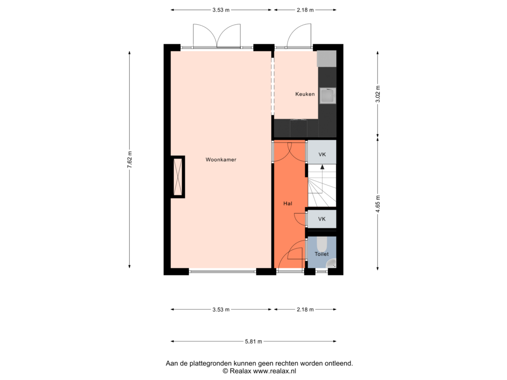 Bekijk plattegrond van Begane grond van Koenraadstraat 36