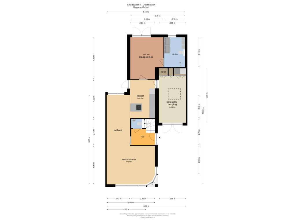 Bekijk plattegrond van BEGANE GROND van Smidswerf 4