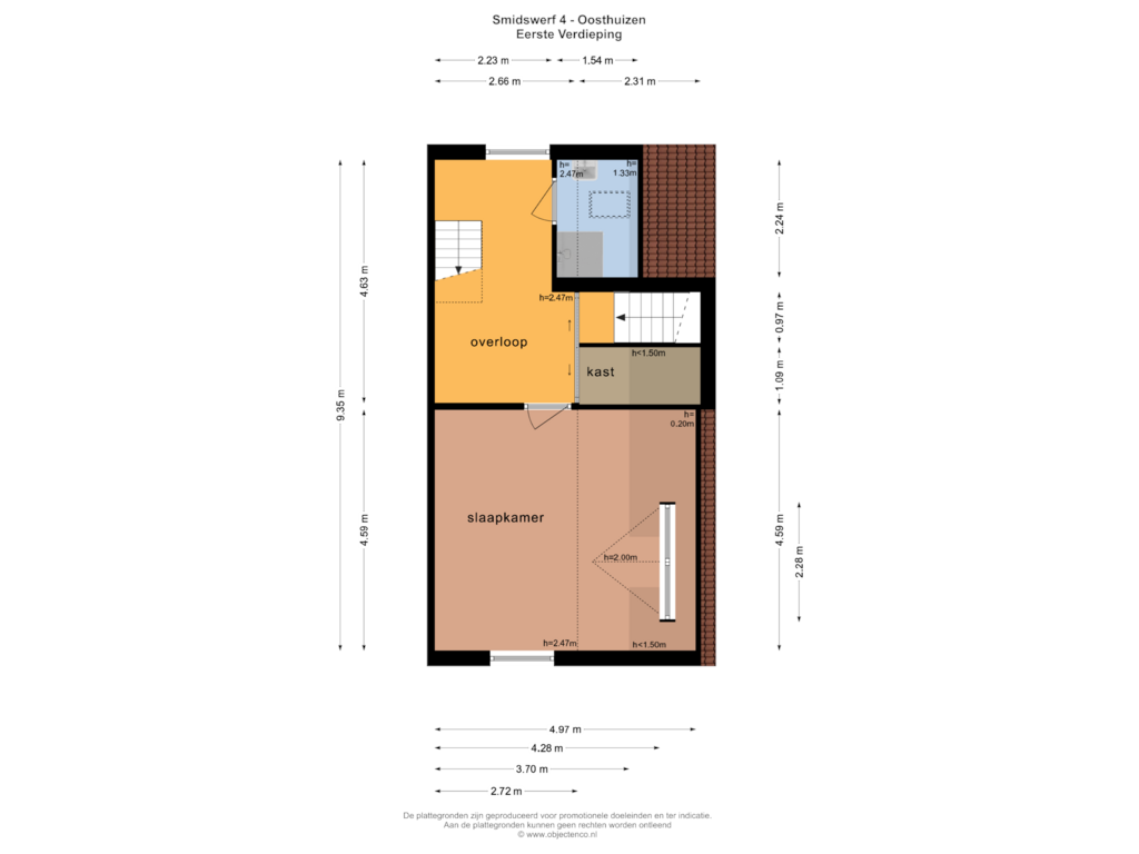 Bekijk plattegrond van EERSTE VERDIEPING van Smidswerf 4