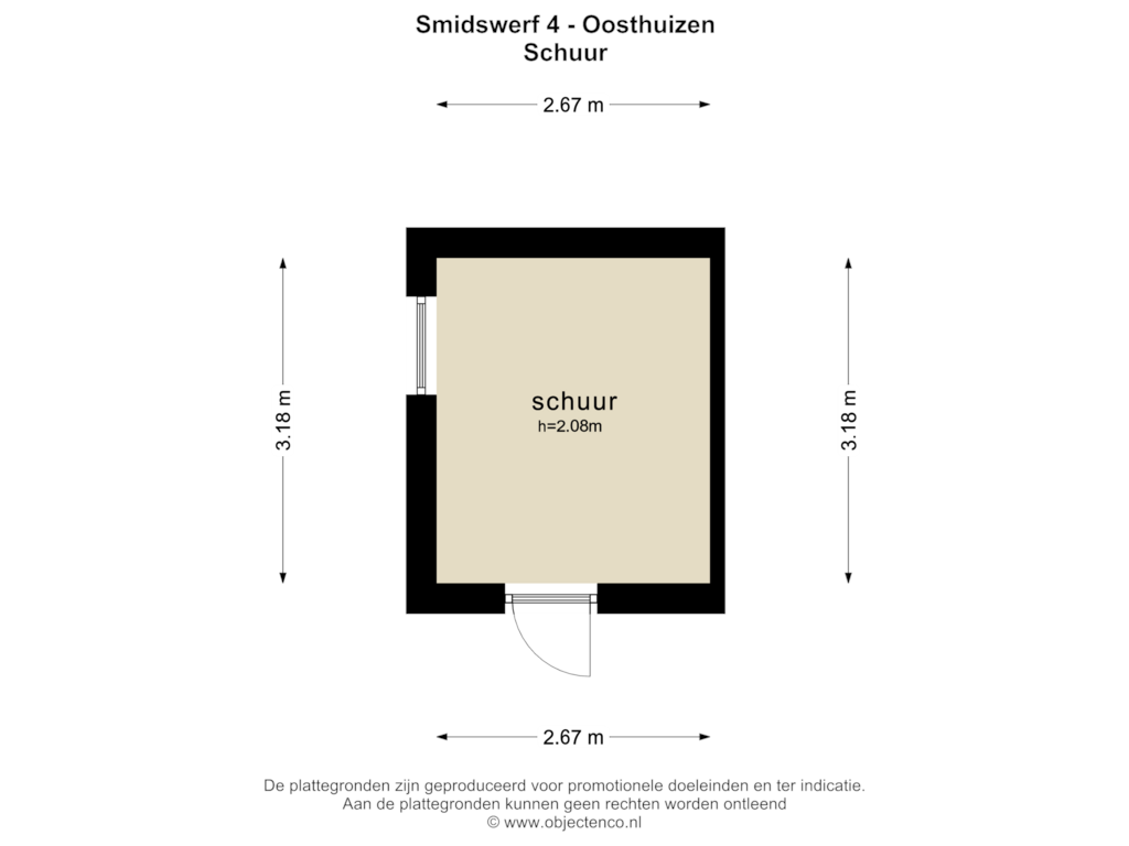 Bekijk plattegrond van SCHUUR van Smidswerf 4