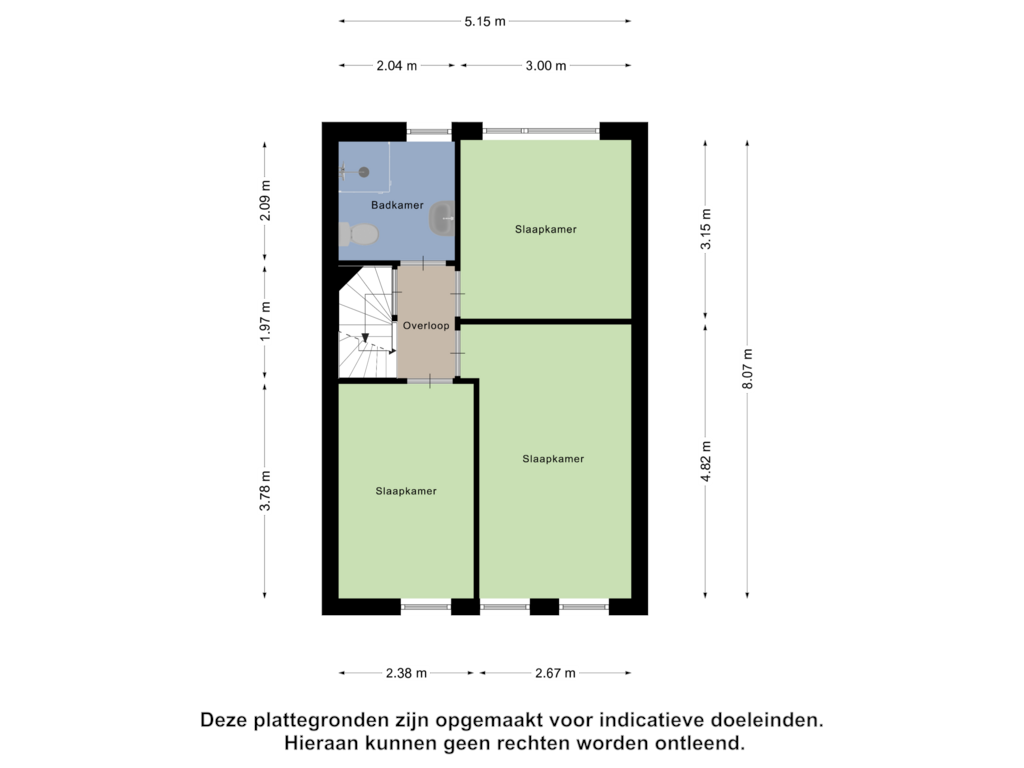 Bekijk plattegrond van Eerste Verdieping van Burgemeester Blessinglaan 20