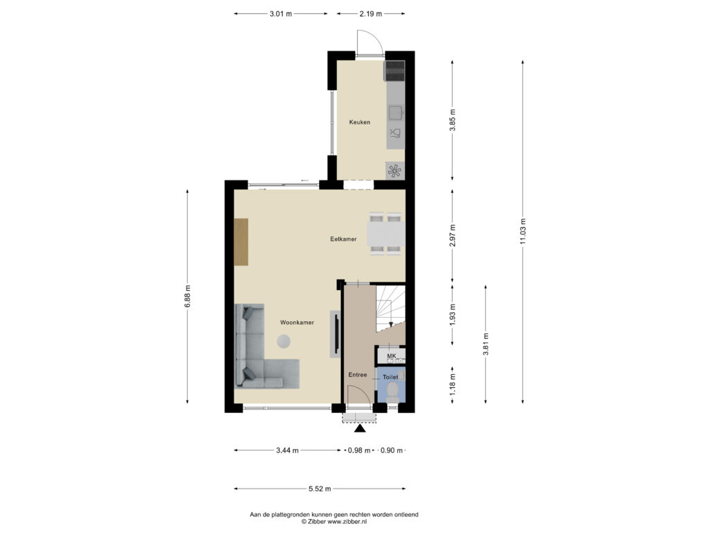 Bekijk plattegrond van Begane Grond van Hoogstraat 405