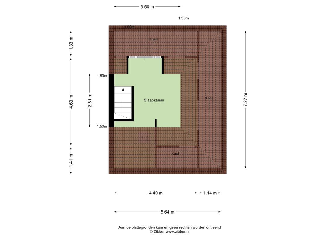 View floorplan of Tweede verdieping of Goudbergstraat 48