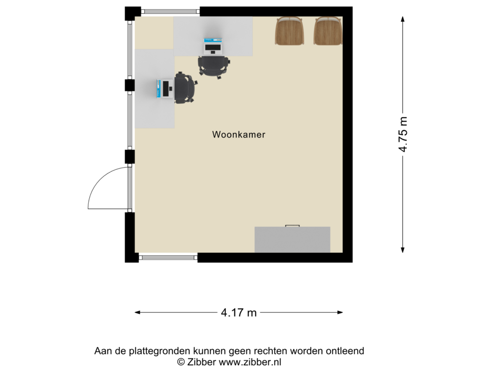 View floorplan of Bijgebouw 1 of Goudbergstraat 48