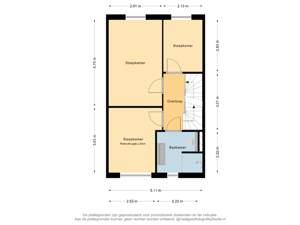 View floorplan of 1e verdieping of Benthuislaan 32