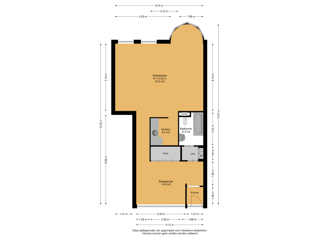 Bekijk plattegrond van Appartement van Weena 15-B