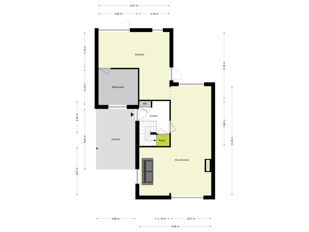 Bekijk plattegrond van Begane Grond van Henri Dunantlaan 62