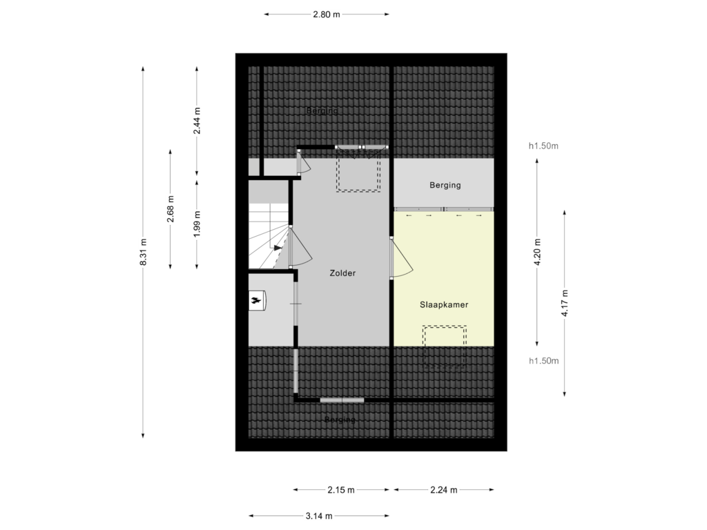 Bekijk plattegrond van 2e Verdieping van Henri Dunantlaan 62