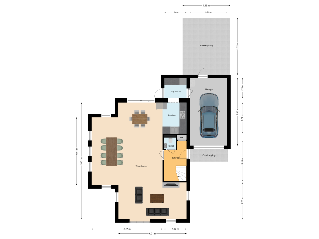 View floorplan of Begane grond of Hendrikstraat 8