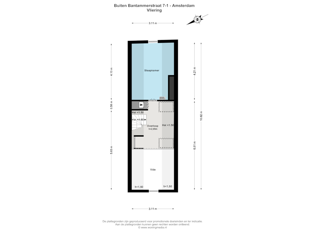 View floorplan of Vliering of Buiten Bantammerstraat 7-1