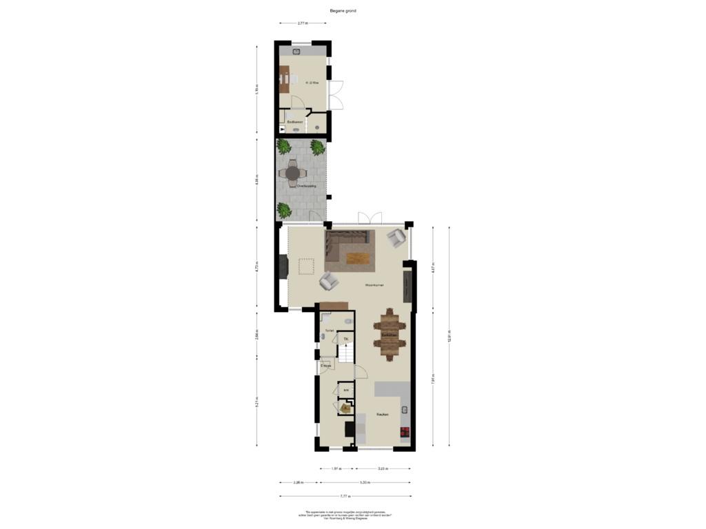 Bekijk plattegrond van Begane grond van Dorpsweg Ransdorp 30