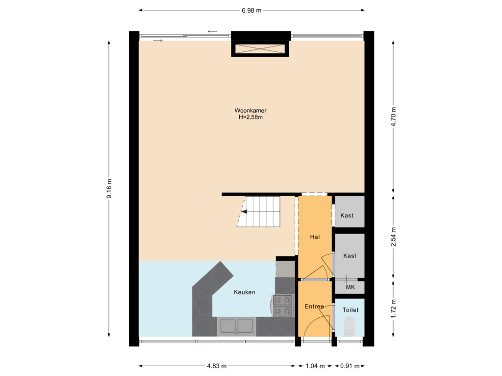 Bekijk plattegrond van Begane grond van Purcelldreef 77